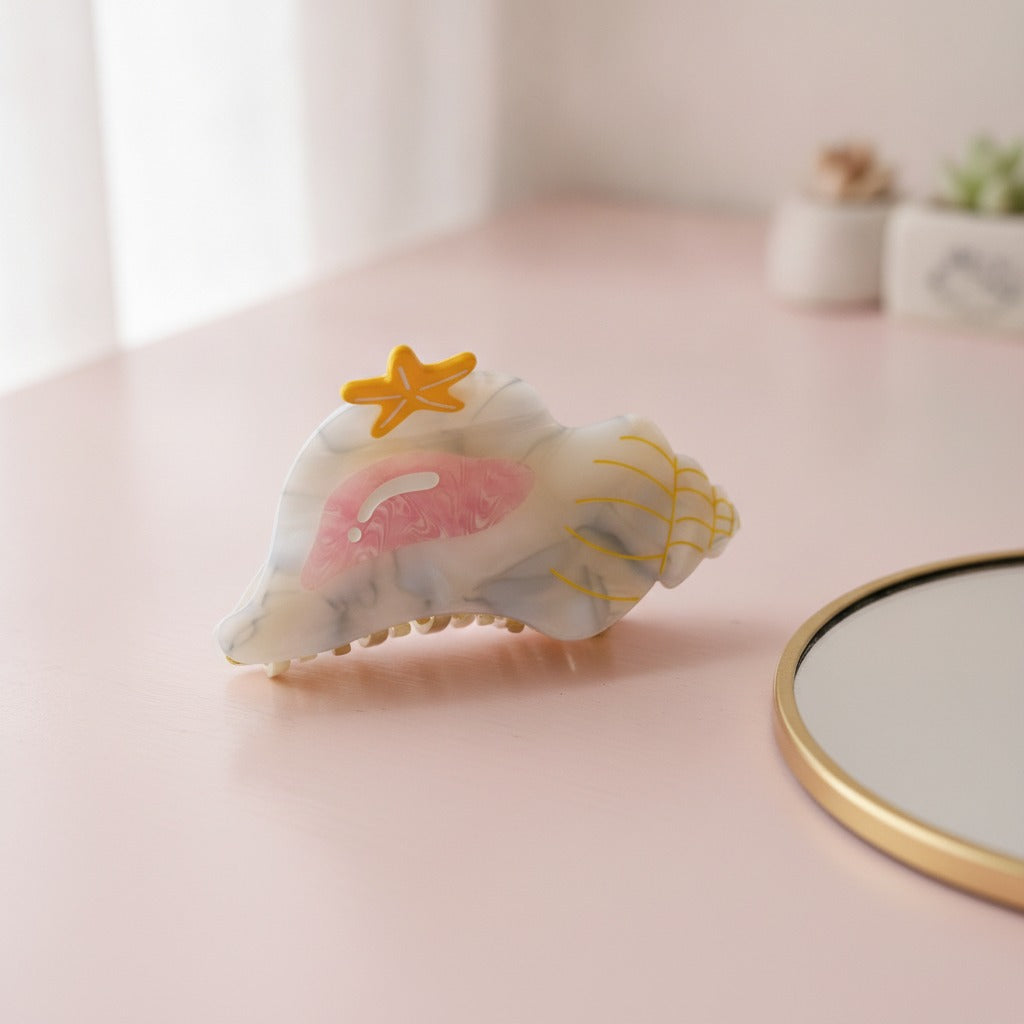 Shell Textured Hair Claw - Iridescent Shell