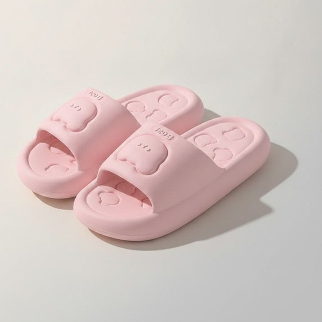 Soft & Elastic Pink Anti-Odor Bear Slippers – apparel accessories (view 1)