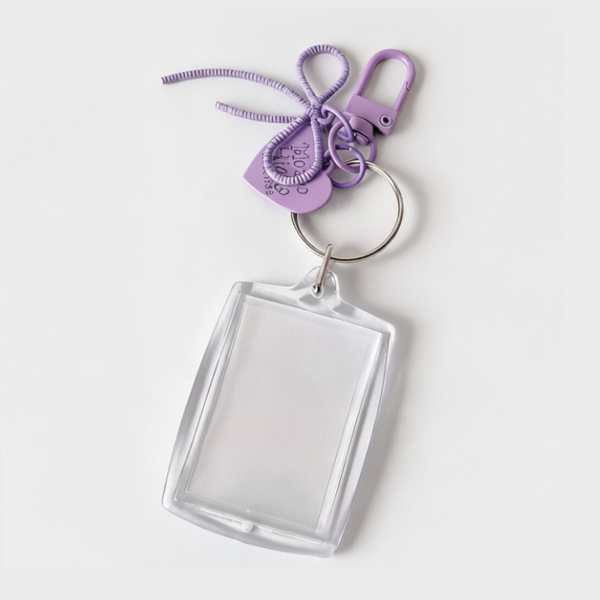 Clear Acrylic Photo Frame Keychain with Bow - Style 66 – novelty & toys (view 1)