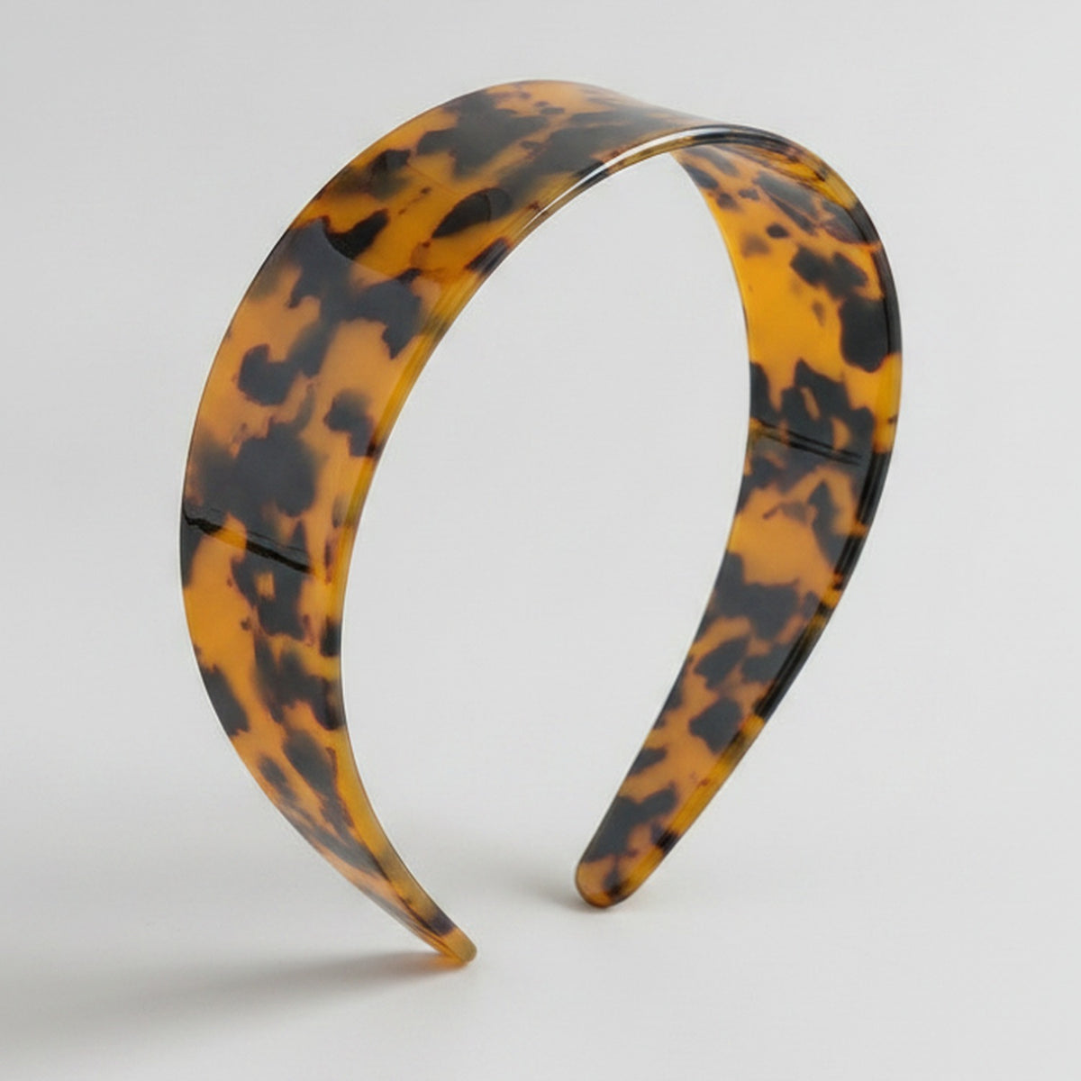 Tortoiseshell Padded Headband - Acetate Wide Hair Hoop Yellow – hair accessories (view 1)