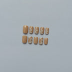 Delicate Floral Press-On Nail Set - Nude Floral