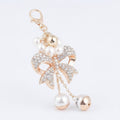 Sparkle Bow Charm Keychain - Champagne