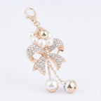 Sparkle Bow Charm Keychain - Champagne