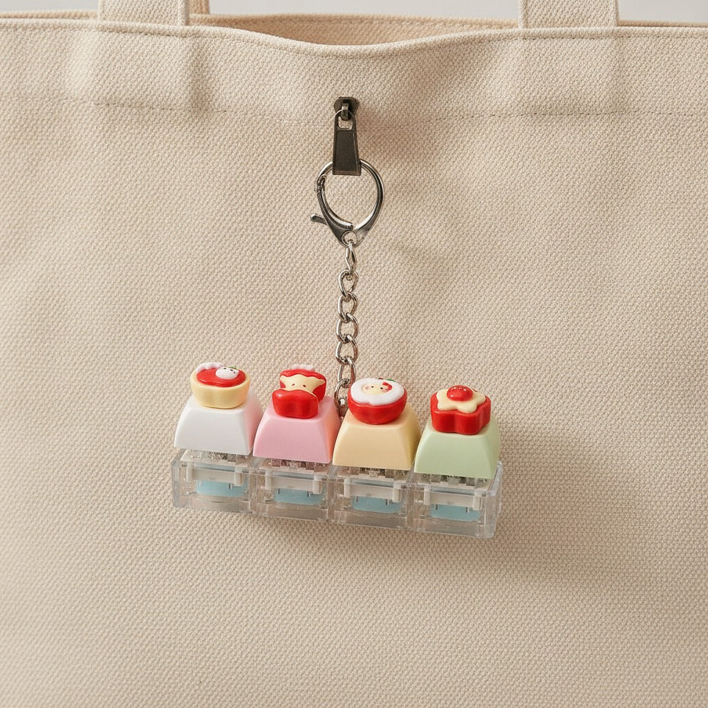 Miniature Dessert Keychain Charm - Strawberry Shortcake