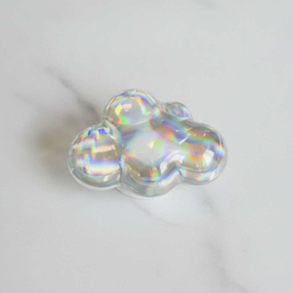 Cloud Bubble Phone Grip - Silver Holographic
