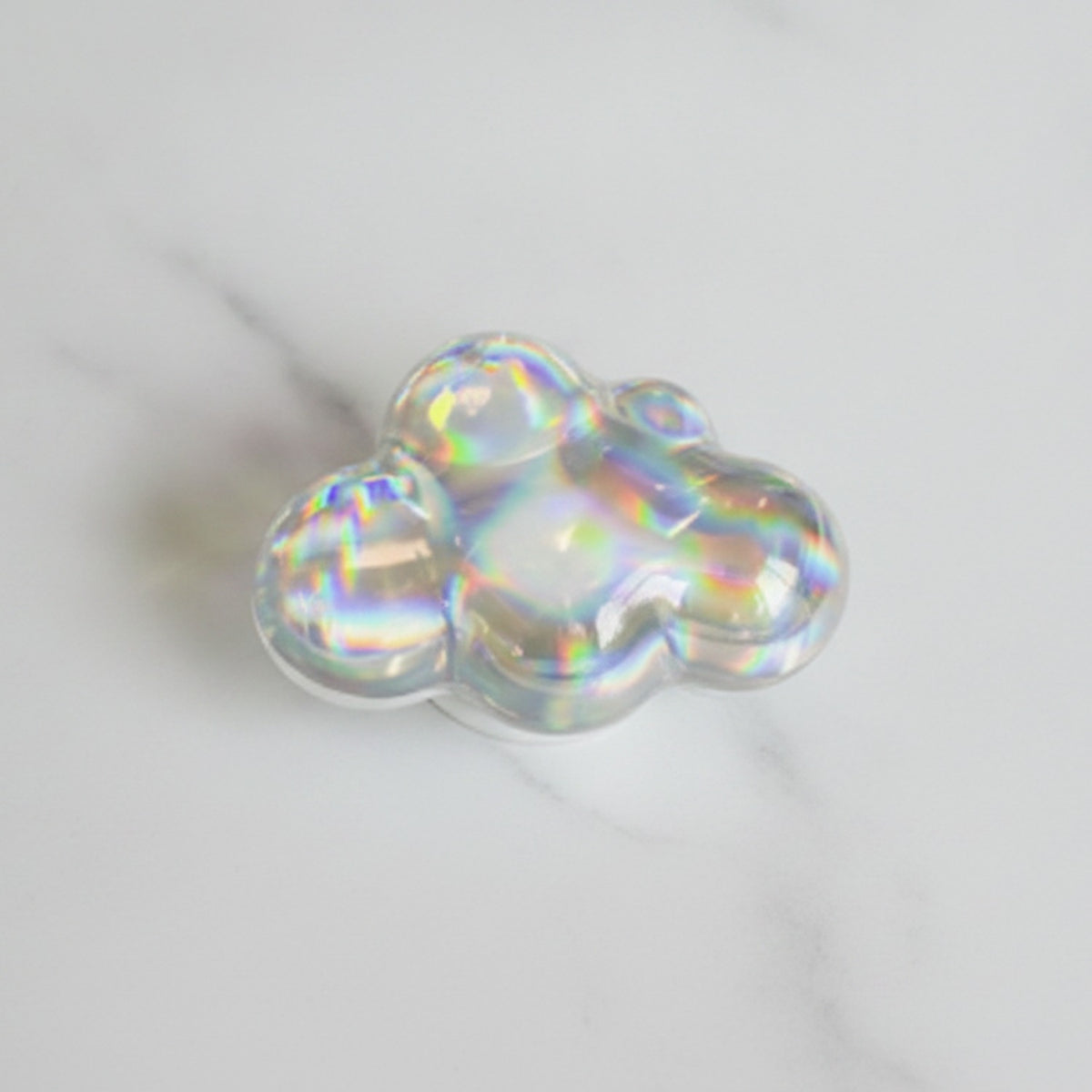 Cloud Bubble Phone Grip - Silver Holographic