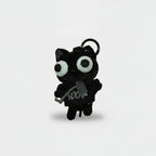 Little Black Cat Plush Keychain Black