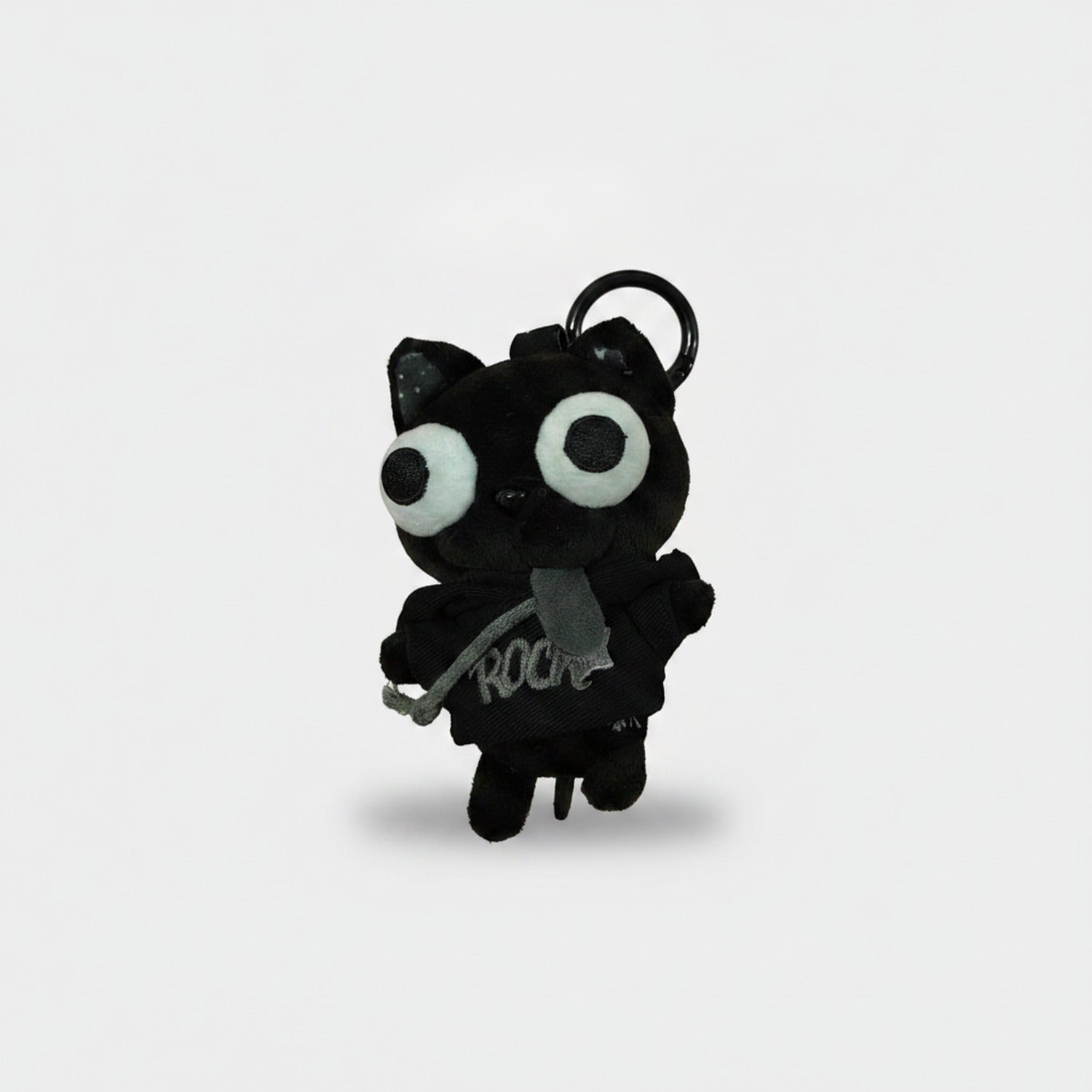 Little Black Cat Plush Keychain Black