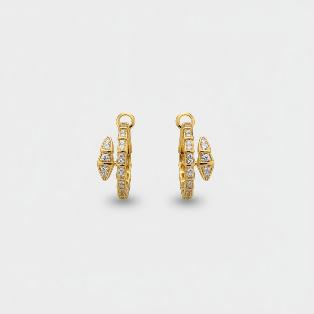 Sparkly Gold Huggie Hoop Earrings Gold
