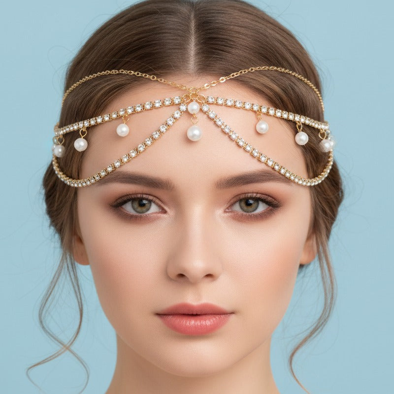 Pearl & Crystal Hair Claw Set - Gold