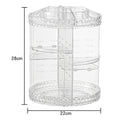 Rotating Acrylic Makeup Desktop Organizer - Transparent