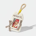 Fuzzy Photo Frame Keychain with Ribbons - White Fuzzy Card Holder with Ribbon – tech (view 1)