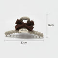 Textured Hair Claw With Velvet Bow - Caramel – hair accessories (view 1)