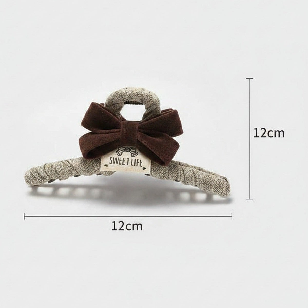 Textured Hair Claw With Velvet Bow - Caramel – hair accessories (view 1)