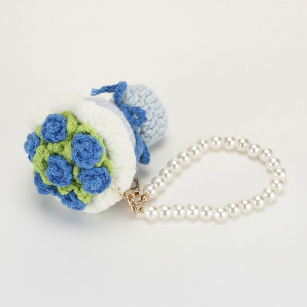 Knitted Rose Pouch Pearl Wristlet – bags & wallets (view 1)