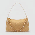 Woven Shoulder Bag with Pearl Shell Charm – apparel accessories (view 1)