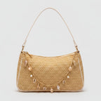 Woven Shoulder Bag with Pearl Shell Charm – apparel accessories (view 1)