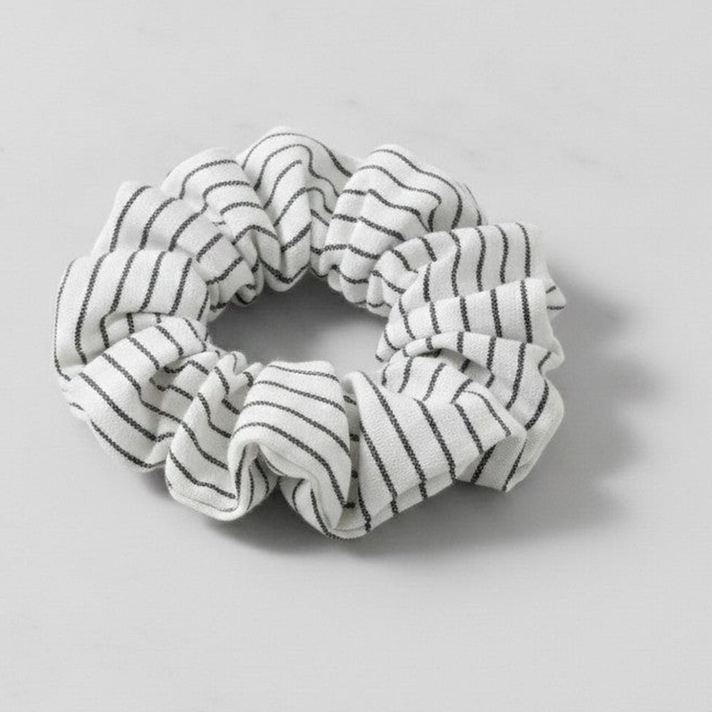 Zebra Striped Ruched Scrunchie Hair Tie – hair accessories (view 1)