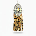 Ornate Tassel Dangle Earrings - Leopard Print