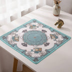 Vintage Charm Square Scarf - Sage & Cream