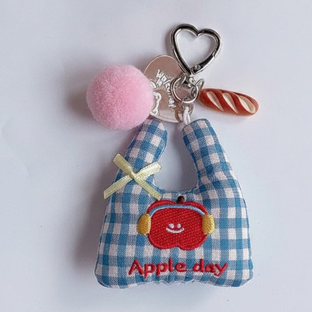 Apple Day Gingham Keychain Charm