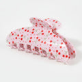 Pink Floral Beaded Hair Claw Clip – hair accessories (view 1)