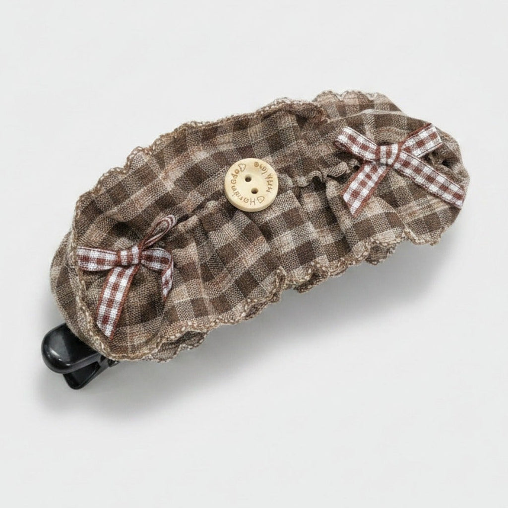 Plaid Hair Claw with Gingham Bows – hair accessories (view 1)