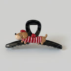 Dachshund Red Striped Hair Claw Clip – hair accessories (view 1)