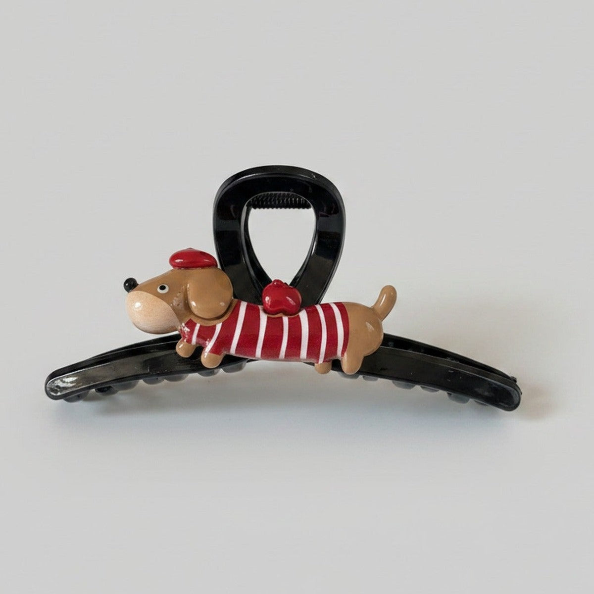 Dachshund Red Striped Hair Claw Clip – hair accessories (view 1)