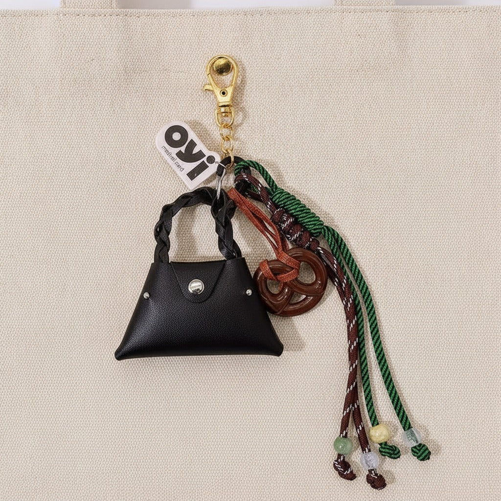 Tiny Bag Charm Keychain - Black Bag