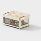 Cream Makeup Organizer With Drawer Storage Box – bags & wallets (view 1)