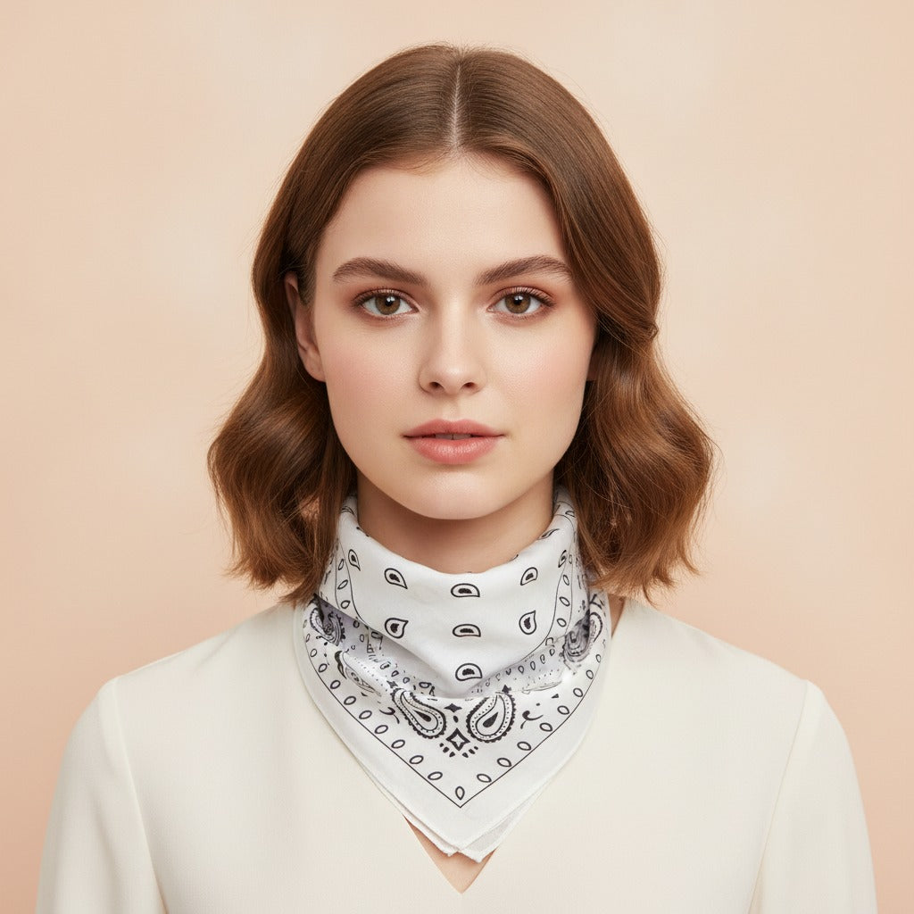Classic Bandana Wrap Scarf - Taupe