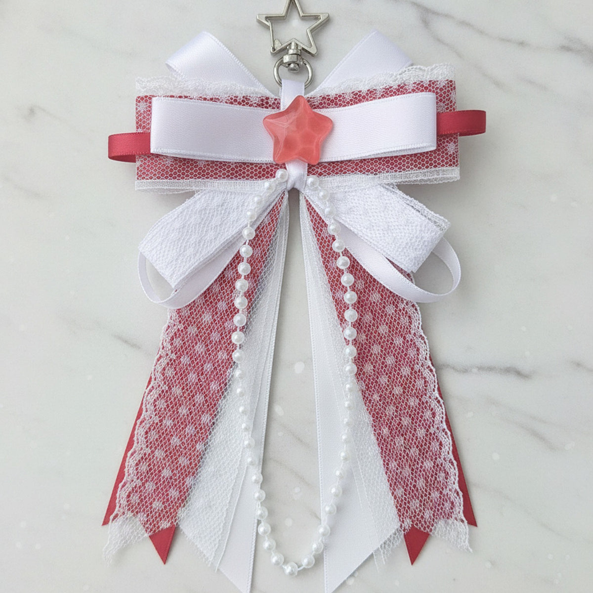Layered Bow Bag Charm