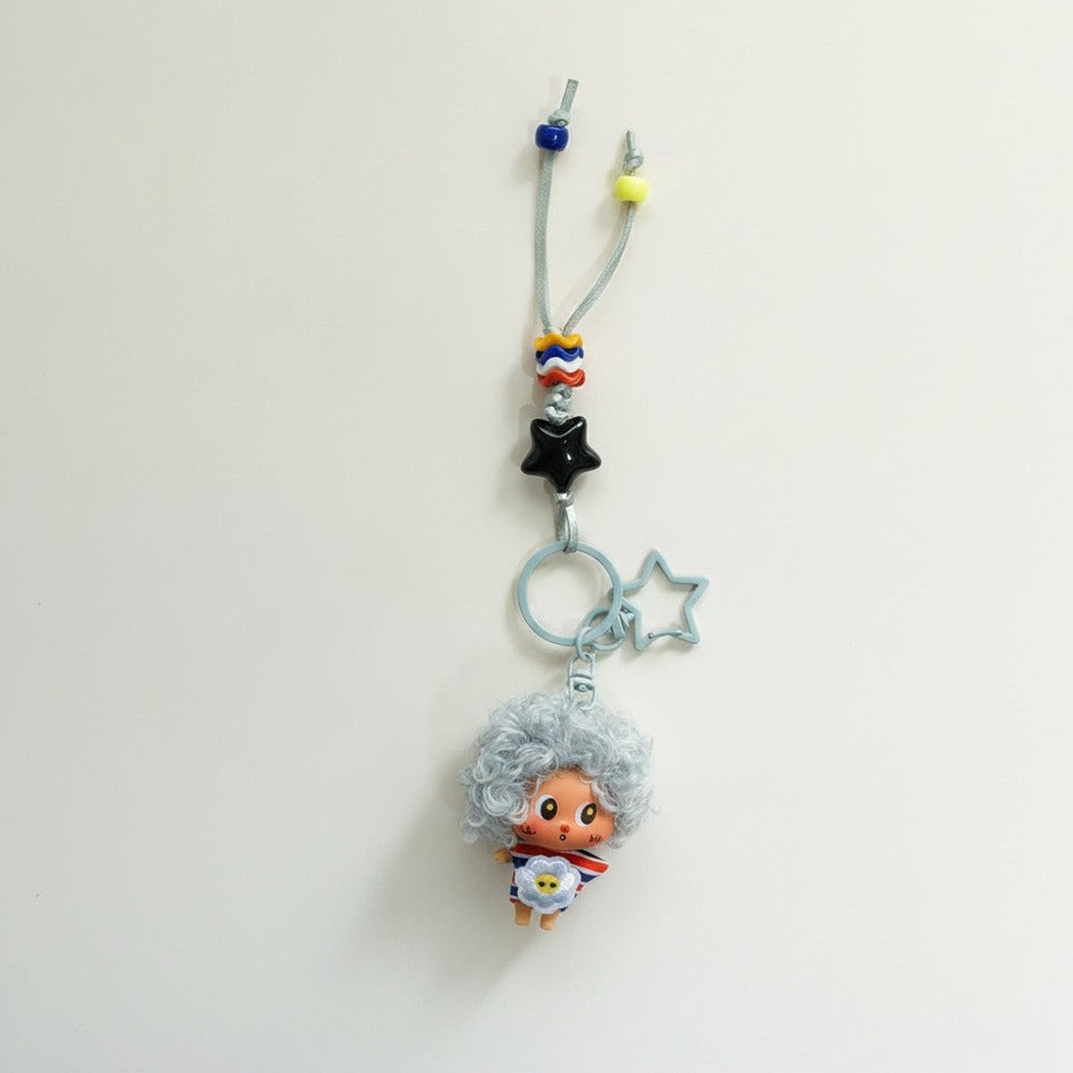Playful Curly Hair Doll Keychain – novelty & toys (view 1)