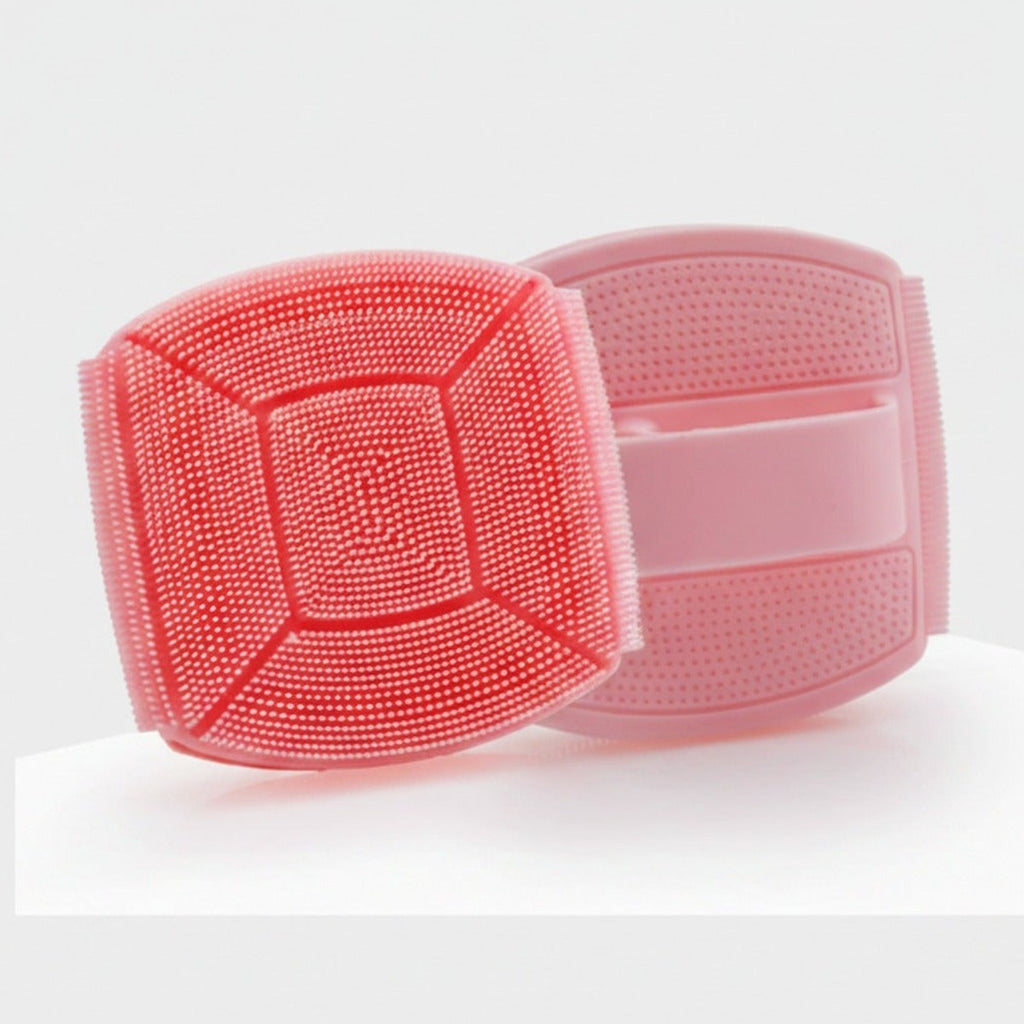 Silicone Facial Cleansing Brush Coral Pink – Korean beauty tool (view 1)