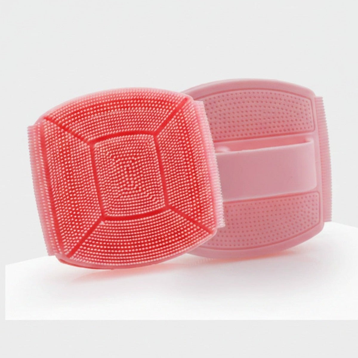 Silicone Facial Cleansing Brush Coral Pink – Korean beauty tool (view 1)