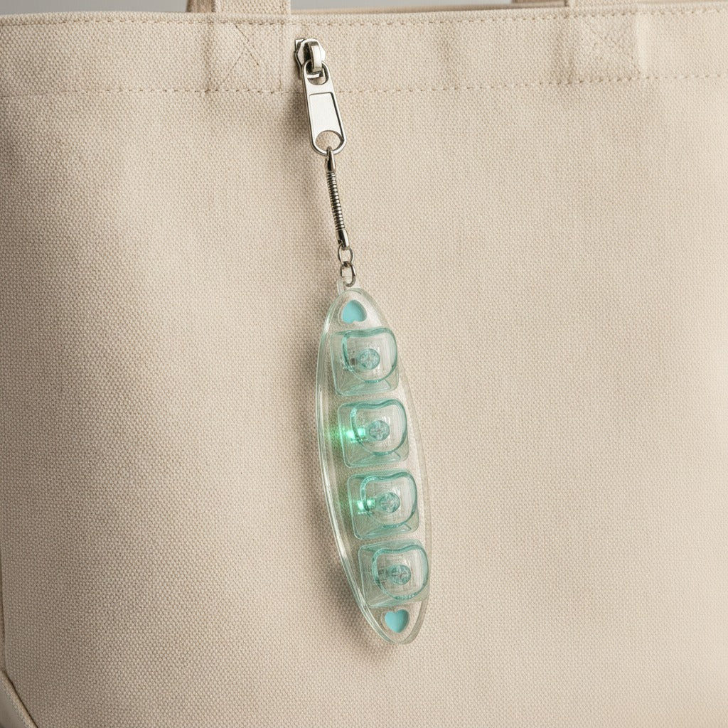 Heart Keycap Light-Up Keychain - Mint