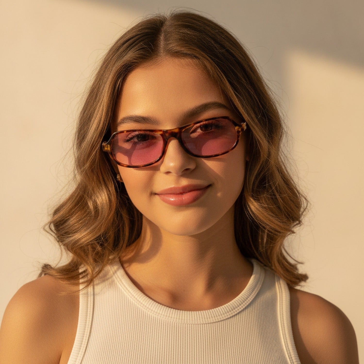 Tortoiseshell Oval Sunglasses Tortoiseshell & Rose Tint