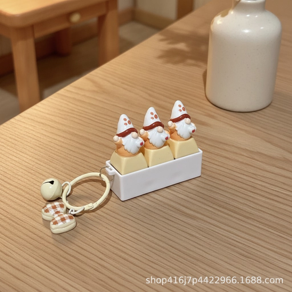 Gnome Crew Keychain - Beige