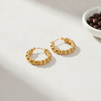 Twisted Chunky Hoop Earrings - Gold