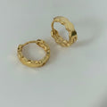 Chunky Textured Hoop Earrings - Gold