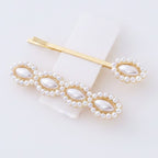 Pearl Beaded Gold Hair Clips Set – hair accessories (view 1)