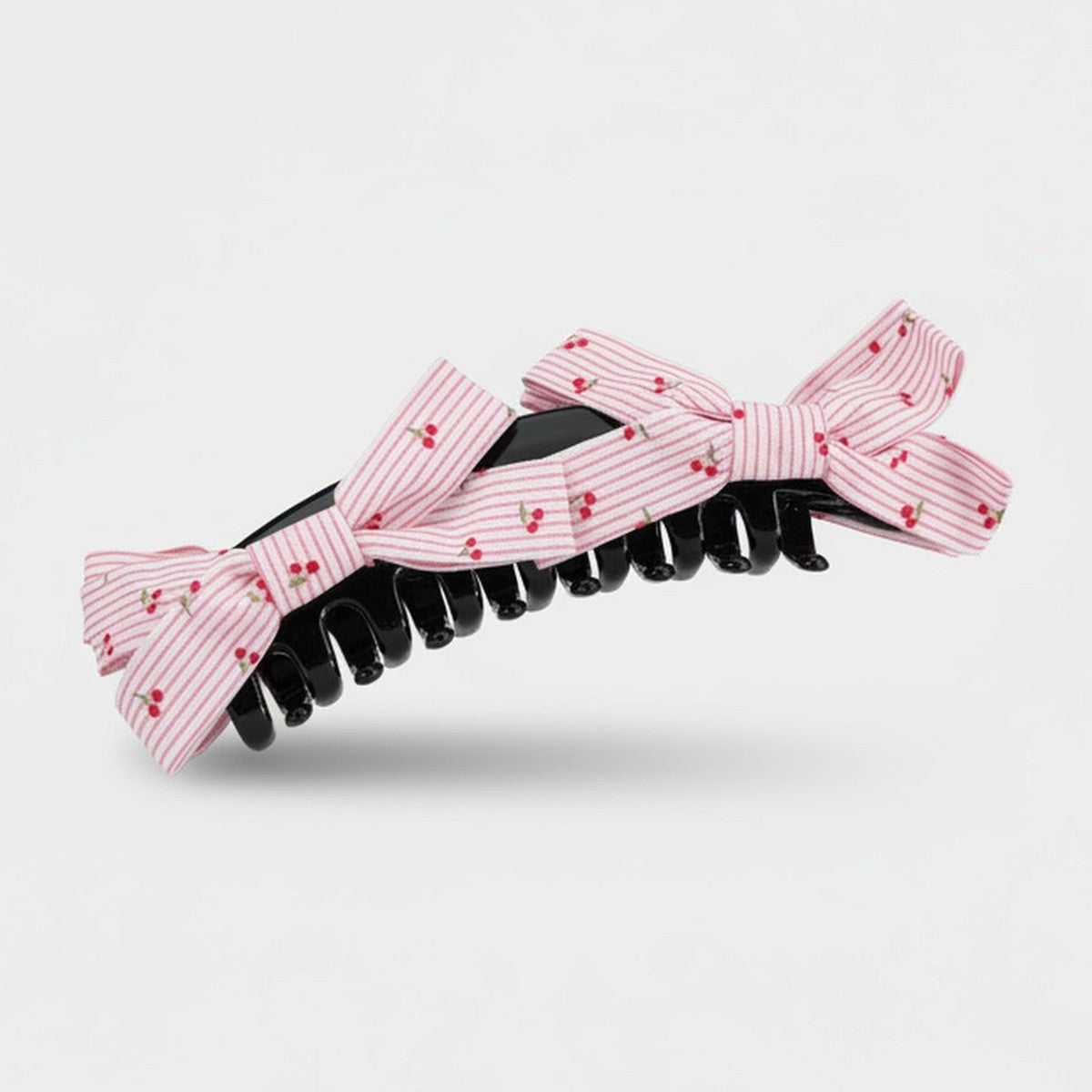 Pink Striped Cherry Hair Claw Clip – hair accessories (view 1)