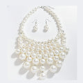 Pearl Layered Bib Necklace & Earring Set – jewelry (view 1)
