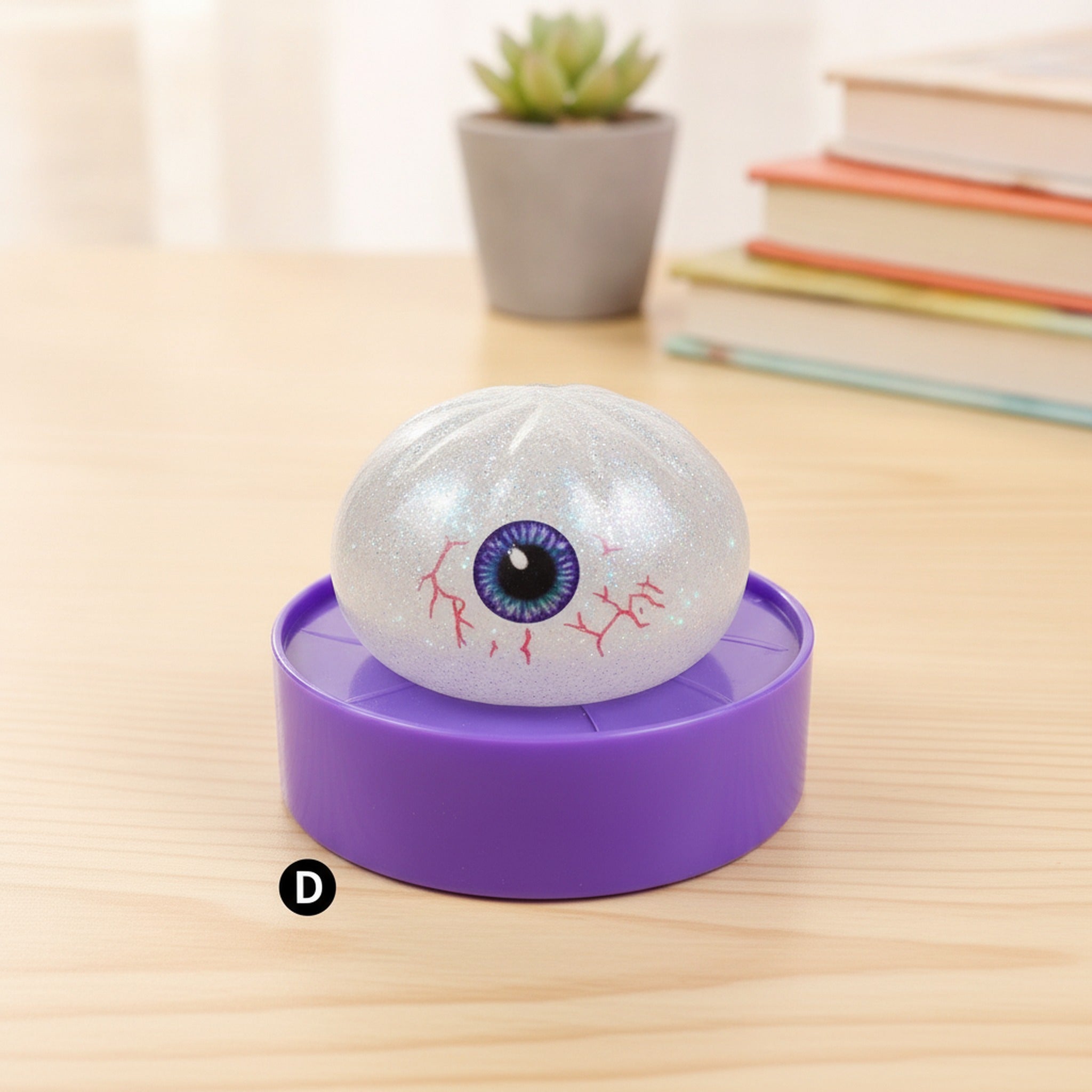 Spooky Dimple Squishy with Bamboo Steamer - White Eyeball