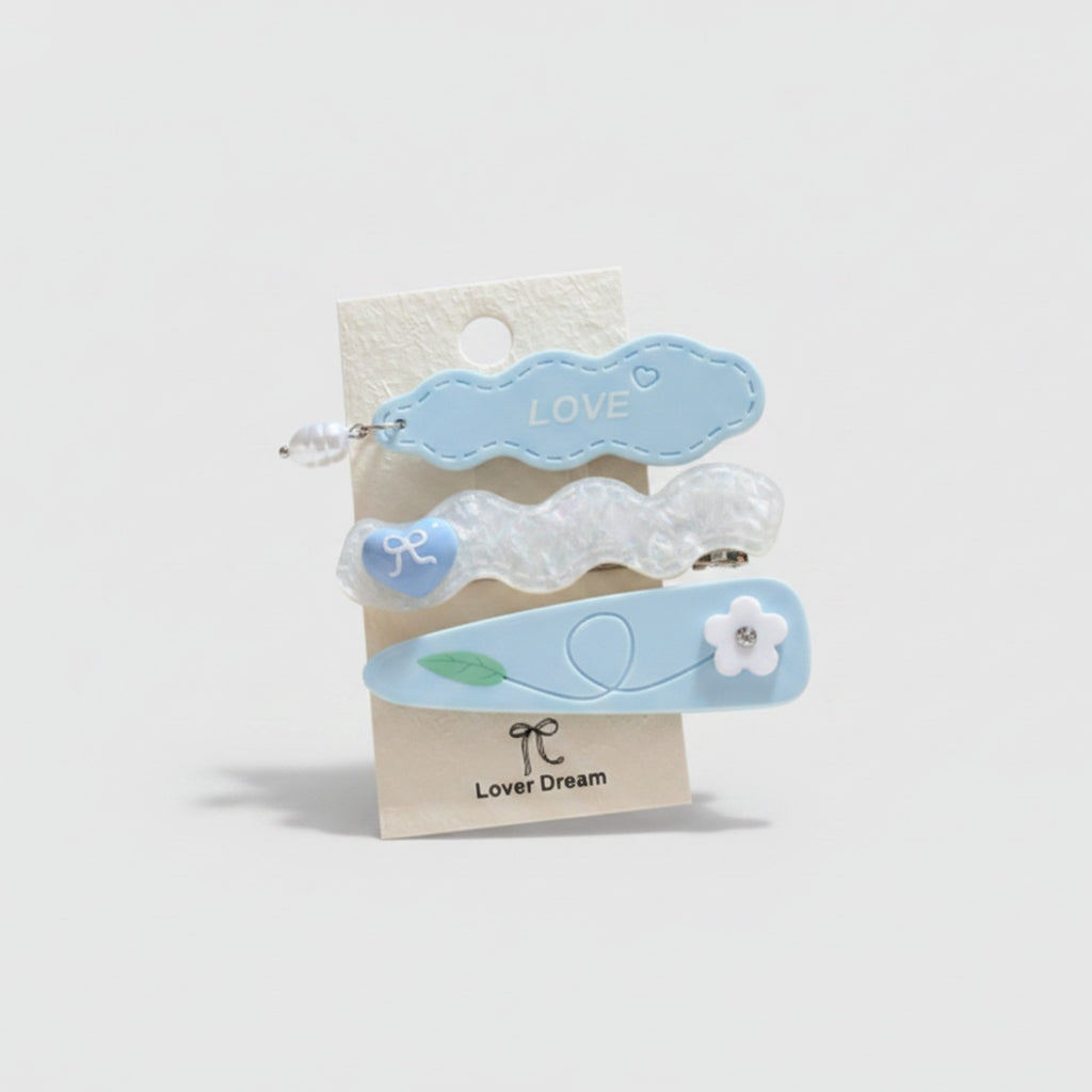 Lover Dream Cloud Hair Clips Set Blue Lover