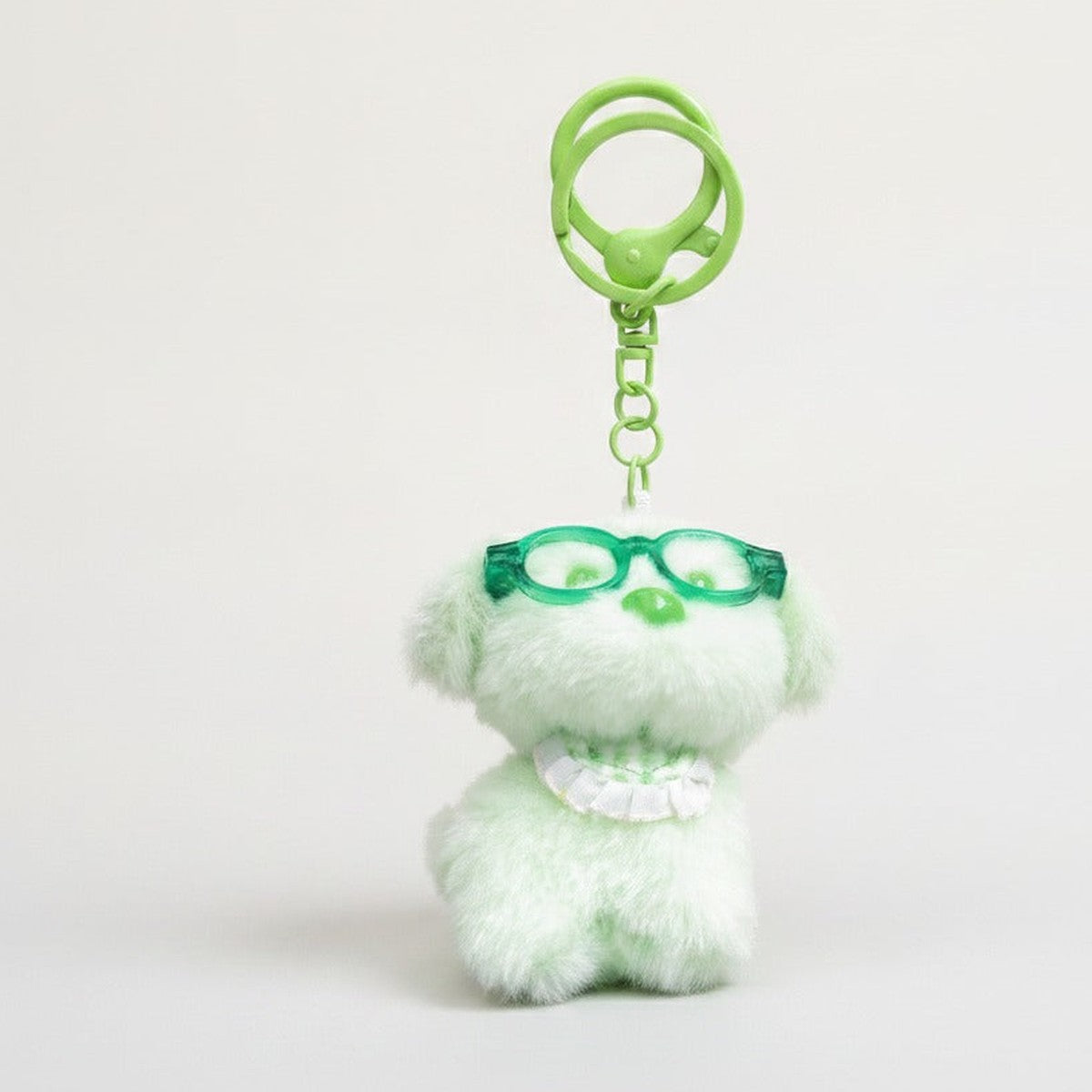 Plush Puppy Keychain Charm with Glasses – novelty & toys (view 1)