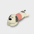 Cozy Striped Puppy Plush White