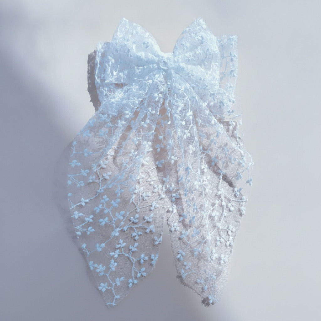 Oversized Bow Hair Claw - White