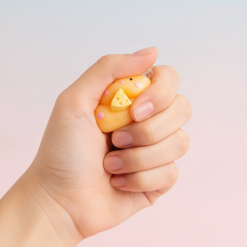 Cute Dessert Squishy Toy - Kitty Tart - squeeze in hand